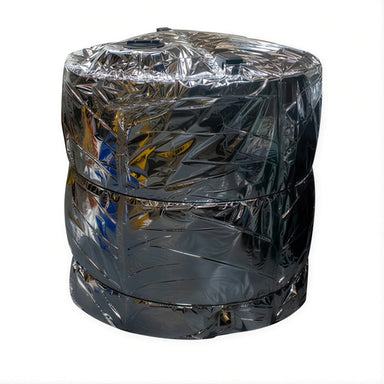 Front view of inner MDPE tank with SF SuperFOIL insulation on white background